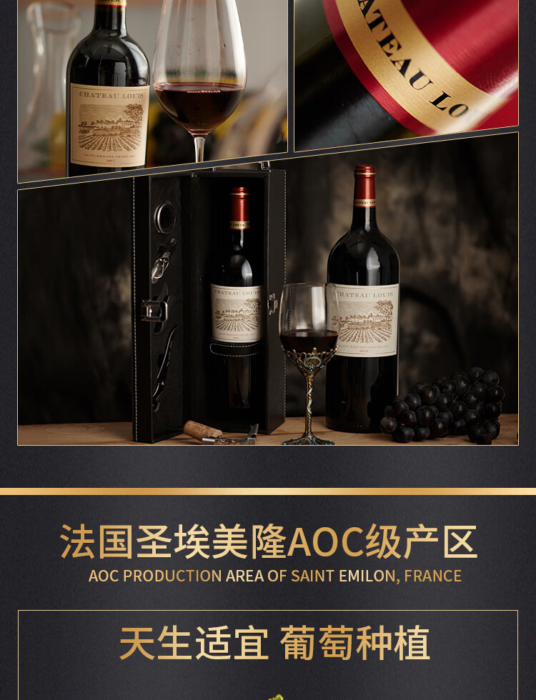 路易城堡（CHATEAU LOUIS）2017年 路易庄园古堡干红葡萄酒 法国波尔多圣埃美隆原瓶原装进口 单支装中国·bmw11222