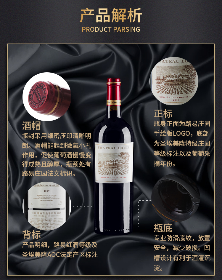 路易城堡（CHATEAU LOUIS）2019-2021年路易庄园古堡干红葡萄酒 法国波尔多圣埃美隆原瓶进口 2019年份单支装中国·bmw11222